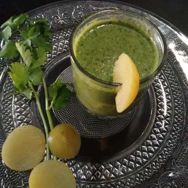 Gooseberry And Coriander Juice Recipe By Aachal Jadeja At Betterbutter