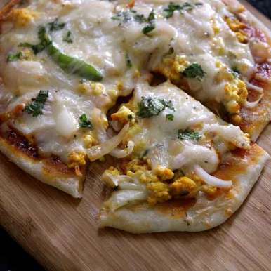 No Yeast Flatbread Naan Pizza Topped With Cottage Cheese And