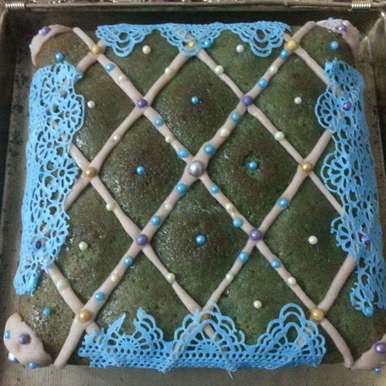 Pillow Cake With Edible Lace Recipe By Chavi Gupta At Betterbutter