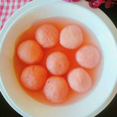 Rasgulla Recipe Strawberry Rasgulla With Hersheys Strawberry Syrup recipe 