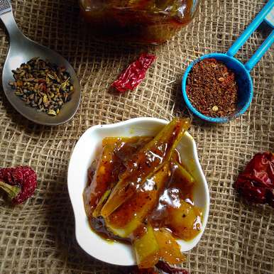 Sweet & Spicy Raw Mango Pickle recipe by Nilanjana ...