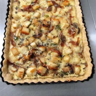 Rustic Mushrooms Caramelised Onion And Cottage Cheese Quiche