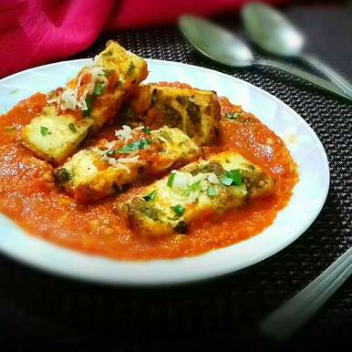 Cottage Cheese Steaks In Tomato Gravy Recipe By Tamali Rakshit At